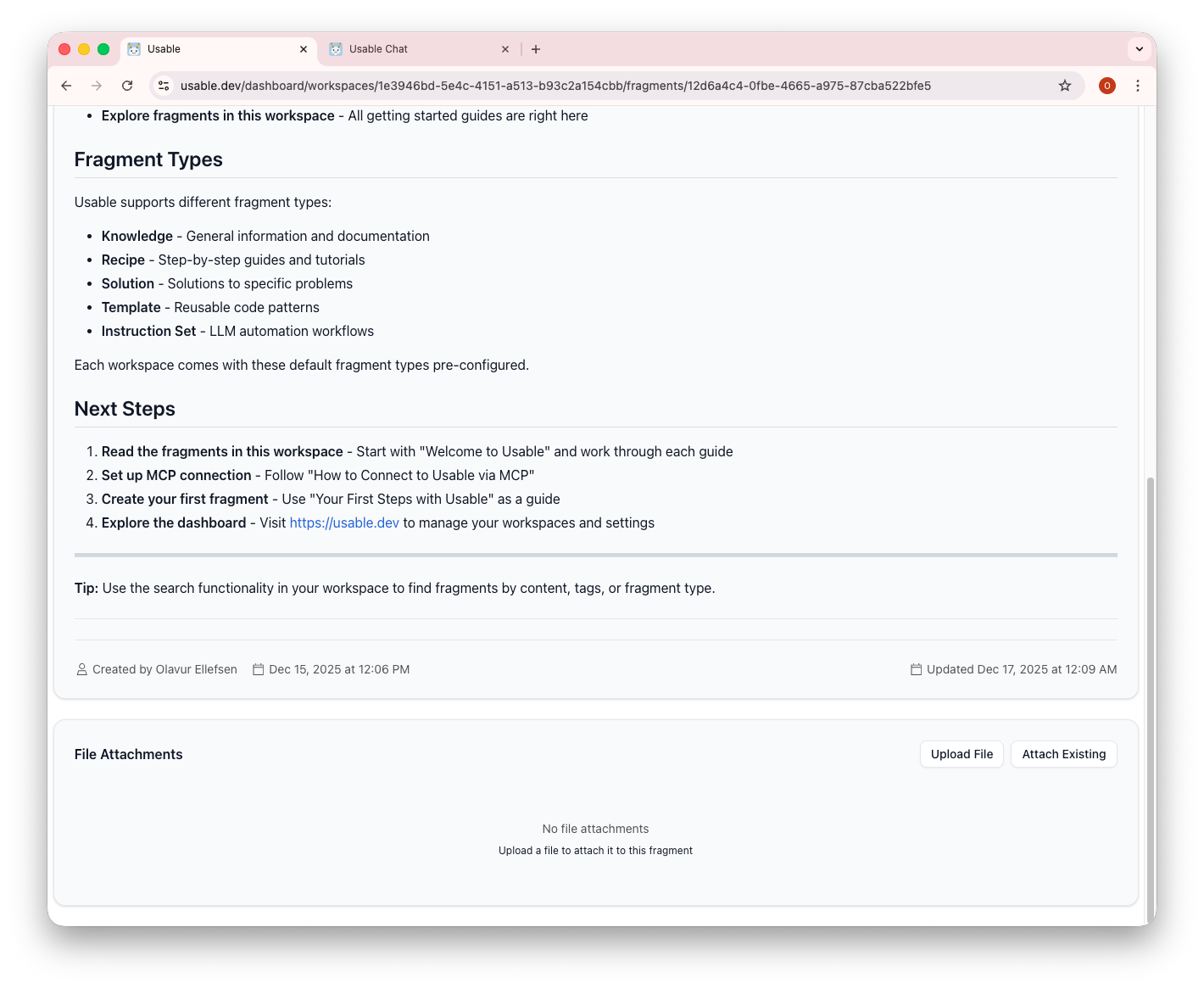 Fragment types and next steps